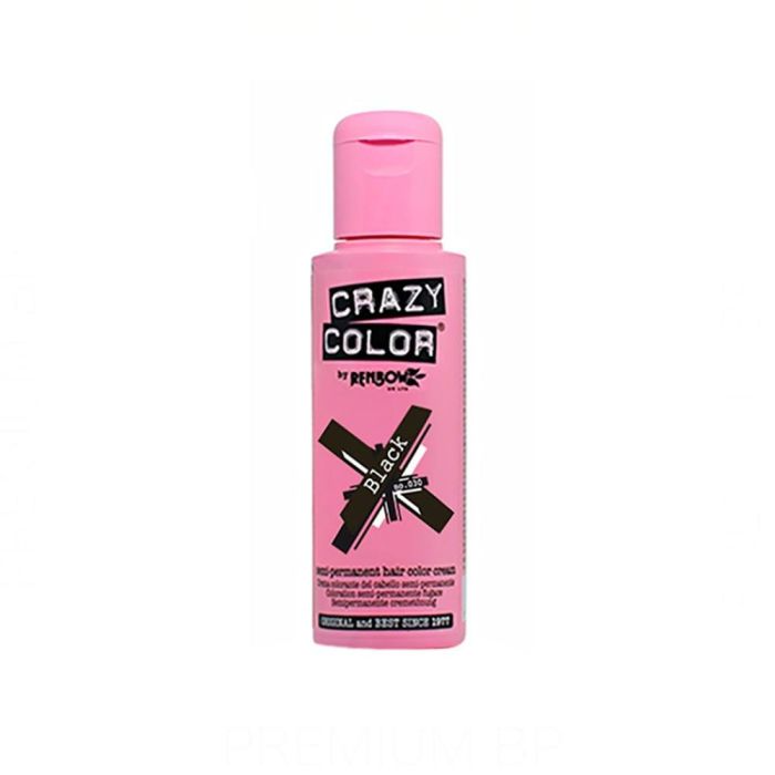 Crazy Color 030 Black - Tinte semi-permanente para cabello decolorado 100 Ml