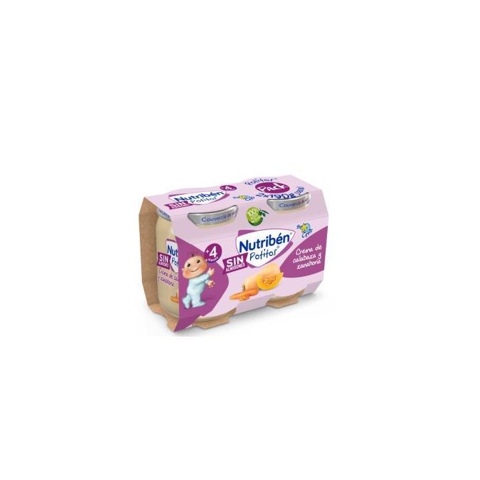 Nutriben Potito Cena Crema Calabaza y Zanahoria, Pack 2x190g