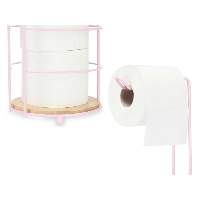 Portarrollo Metal Bambu Deposito Rosa Berilo 16X63CM (4 Unidades) 2 Portarrollo Metal Bambu Deposito Rosa Berilo 16X63CM (4 Unidades) 2