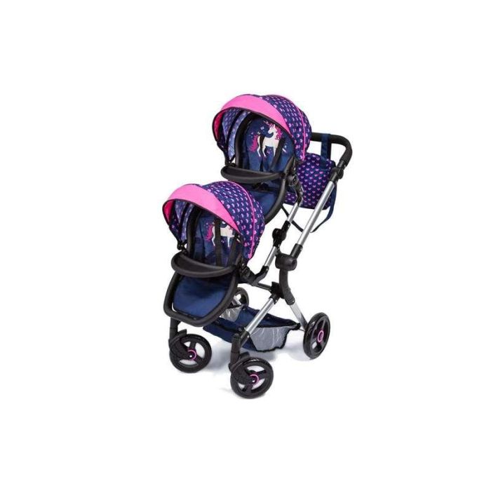 Carrito para Muñecas Reig Azul Gemelar 0 Carrito para Muñecas Reig Azul Gemelar 0