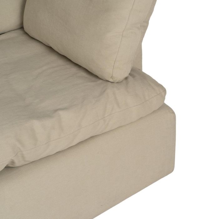 Sofá 3 Plazas Beige Tejido-Madera 212 X 100 X 83 cm