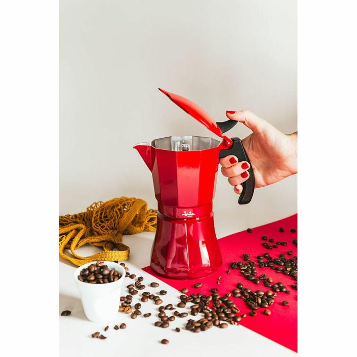 Cafetera Italiana JATA Cafetera de inducción roja vulcano Rojo Aluminio 12 Tazas (1 unidad) 1
