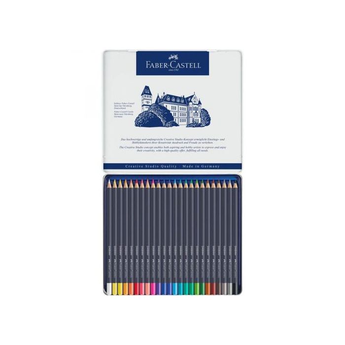 Estuche de Metal con 24 Lápices de Colores Goldfaber. Faber Castell 114724 1