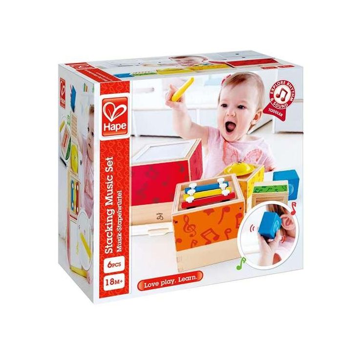 Hape Juego de Bloques e Instrumentos Musicales de Madera, Sonidos, para Bebés +18 Meses, Juguete Educativo de 6 Piezas Hape Juego de Bloques e Instrumentos Musicales de Madera, Sonidos, para Bebés +18 Meses, Juguete Educativo de 6 Piezas