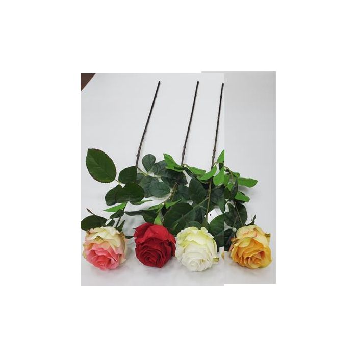 DKD Home Decor Flor Decorativa Artificial Surtido Colores Rojo Amarillo Blanco Rosa 83 cm - Pack 24 Unidades Poliéster y PE