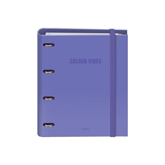 Carpebloc Dohe Colour Vibes A4 4 Anillas Mixtas 35 Mm Con Recambio 100Hj. 90Gr. Cuadric.5X5 Morado