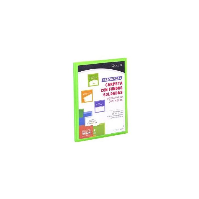Carpeta Fundas (Tarifario) Carchivo Pp Carchiplas-Book Flexible Canguro A4 20 F. Lima (Set de 4)