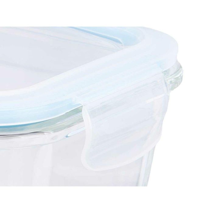 Fiambrera Transparente Silicona Vidrio de Borosilicato 950 ml 18 x 8,8 x 13,5 cm (12 Unidades) 2