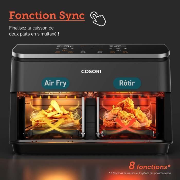 Cosori COS1707381744609 Freidora sin aceite Edición Chef de dos cestas, 8.5 L, 2 cestas, 8 programas, 1750 W, Negra 4 Cosori COS1707381744609 Freidora sin aceite Edición Chef de dos cestas, 8.5 L, 2 cestas, 8 programas, 1750 W, Negra 4