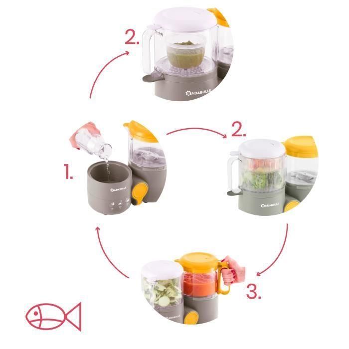 B.Easy 4 en 1 procesador de alimentos: vapor, licuar, recalentar y descongelar 3