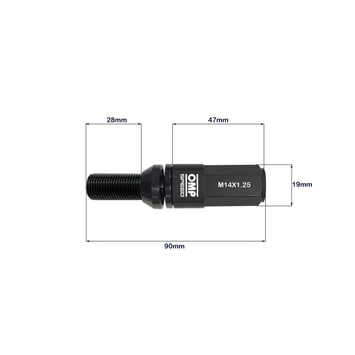Omp Speed Juego De 20 Tornillos Con Protector De Aluminio De Colores M14x1.25 Llave De 17-19 Largo 28 mm Con Protector Negro OMPS09971401 1 Omp Speed Juego De 20 Tornillos Con Protector De Aluminio De Colores M14x1.25 Llave De 17-19 Largo 28 mm Con Protector Negro OMPS09971401 1