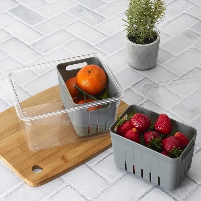 Cook Concept Caja con 2 Cubetas Nevera para Frutas y Verduras 22,5x17,5 cm 3