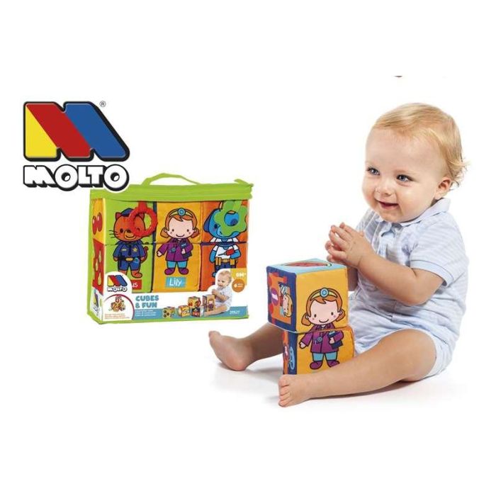 Molto Bolsa Cubos Aprendizaje de Tela 6 Piezas 8