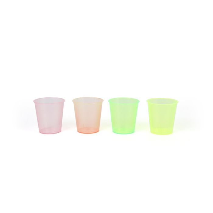 Algon Set 24 Vasos Chupito PP 30 ml Colores 4 cm ø (24 Unidades)