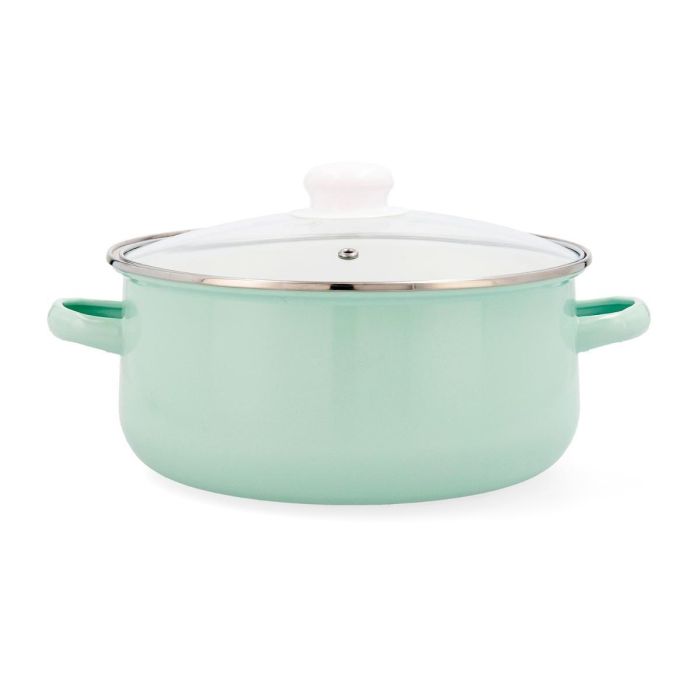 Quid Cacerola Cocco Acero Esmaltado 24 cm Verde Antiadherente con Asas de Baquelita Apto Lavavajillas y Todo Tipo de Cocinas