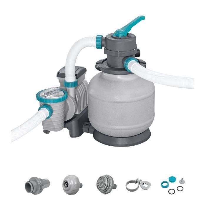 Bomba de filtración de arena para piscinas de hasta 54 m³ - Bestway - 8.327 L/h - Con prefiltro Bomba de filtración de arena para piscinas de hasta 54 m³ - Bestway - 8.327 L/h - Con prefiltro