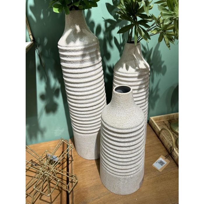 Jarron Scandi DKD Home Decor Beige 16.5 x 53 x 16.5 cm (2 Unidades) 1