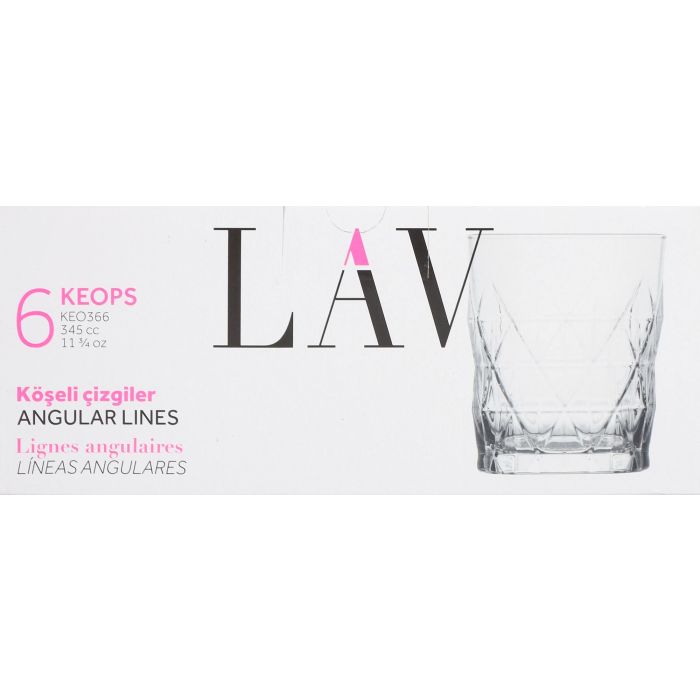 Set de 6 vasos Keops 345 cc - Lav (8 Cajas) 1 Set de 6 vasos Keops 345 cc - Lav (8 Cajas) 1