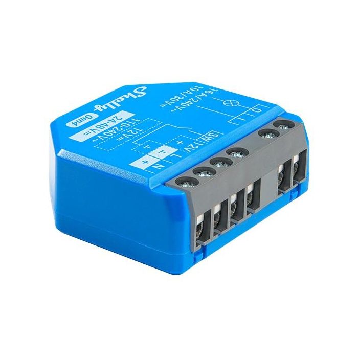 Shelly 1 Gen4 Relais Interruptor Inteligente Wi-Fi Zigbee Matter Bluetooth 1 Canal max 16A Empotrable