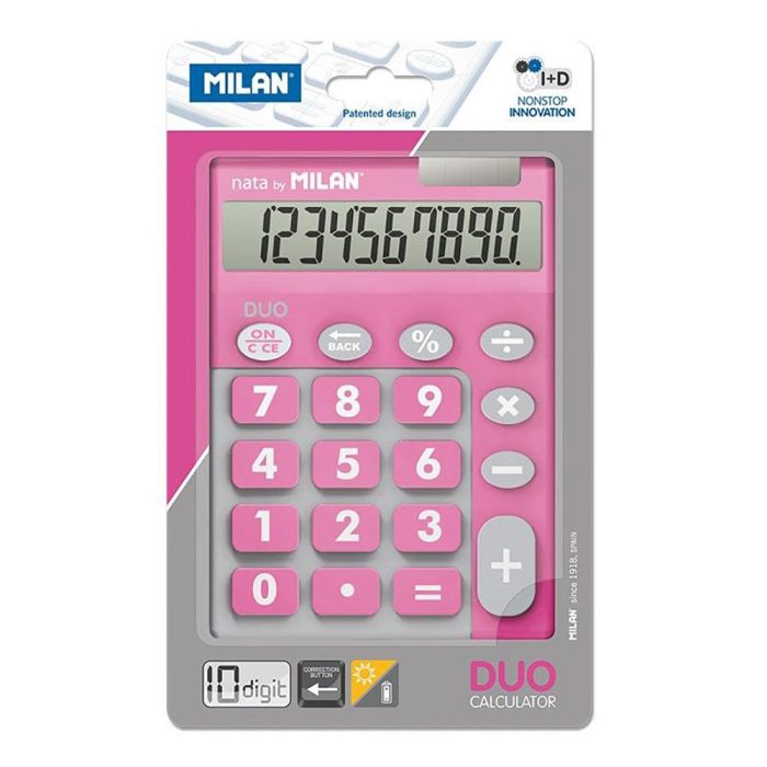 Milan Calculadora Touch Duo 10 Digitos Dual Blister Rosa Milan Calculadora Touch Duo 10 Digitos Dual Blister Rosa