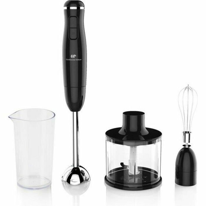 Continental Edison CEHB01 Licuadora de inmersión manual 400W, eje metal, función Turbo, vaso 550ml, batidor - Negro Continental Edison CEHB01 Licuadora de inmersión manual 400W, eje metal, función Turbo, vaso 550ml, batidor - Negro