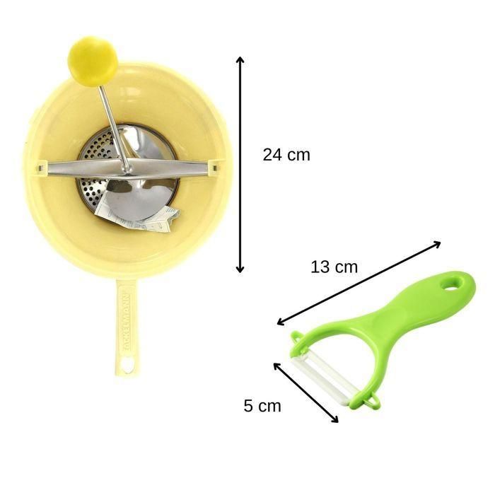 Juego de 2 utensilios especiales para puré de patatas con pelador y molinillo de verduras - FACKELMANN - 2 Juego de 2 utensilios especiales para puré de patatas con pelador y molinillo de verduras - FACKELMANN - 2