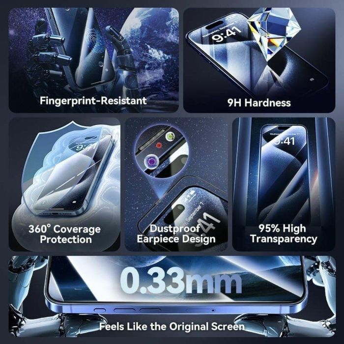 Protector de Pantalla Cristal Templado para Móvil Vention KUPTCA-10 iPhone 16 3