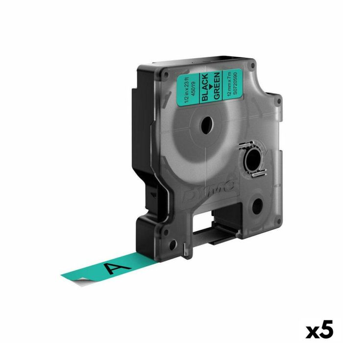 Cinta Laminada para Rotuladoras Dymo D1 45019 12 mm LabelManager™ Verde Negro (5 Unidades) 0 Cinta Laminada para Rotuladoras Dymo D1 45019 12 mm LabelManager™ Verde Negro (5 Unidades) 0