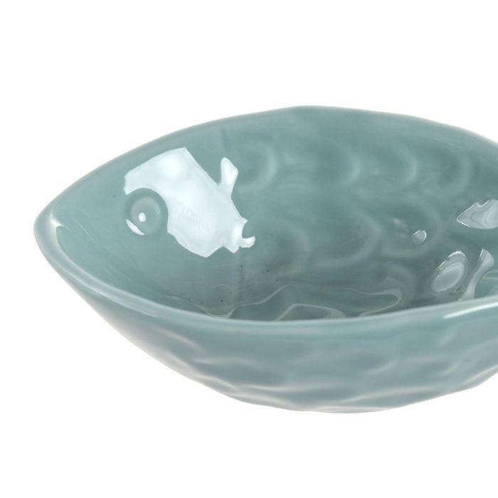 DKD Home Decor Hangzhou design 26a Centro Mesa Mediterráneo Azul Turquesa Gres Set de 2 Piezas 13 x 5.5 x 24 cm