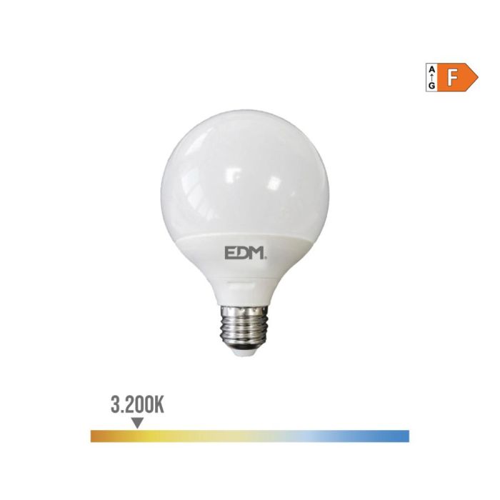 Edm Bombilla Globo LED E27 10W 932lm 3200K Luz Calida Ø9,5 x 14,1 cm 0 Edm Bombilla Globo LED E27 10W 932lm 3200K Luz Calida Ø9,5 x 14,1 cm 0