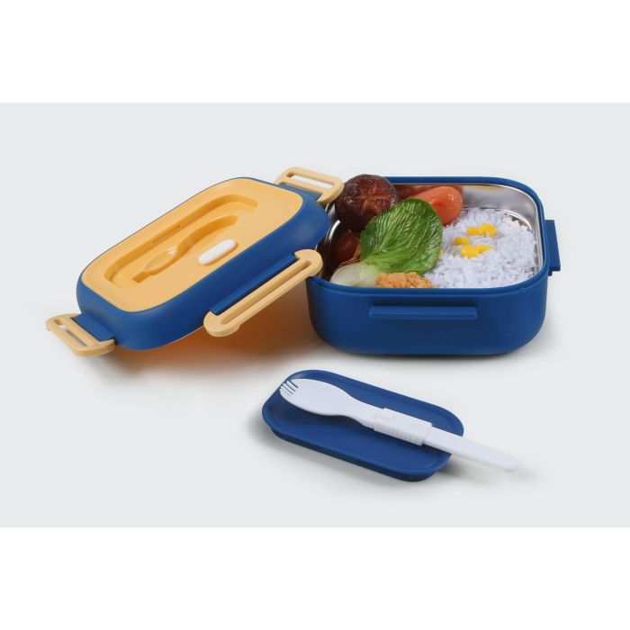 Fiambrera de plástico y acero cuadrada 750 ml Thermosport (6 Unidades) 2 Fiambrera de plástico y acero cuadrada 750 ml Thermosport (6 Unidades) 2