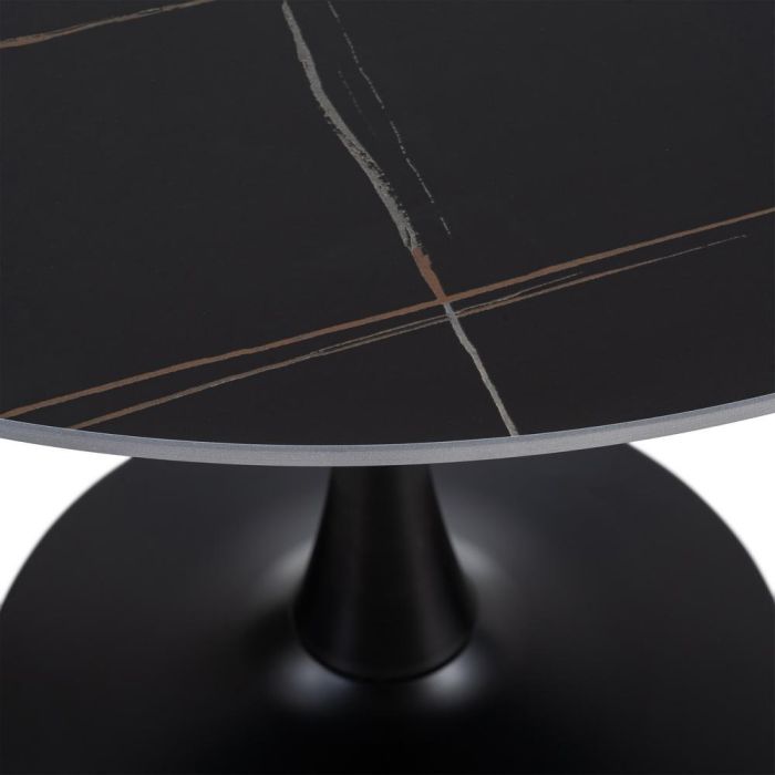 Mesa Comedor Negro Piedra Sinterizada 100 X 100 X 75 cm