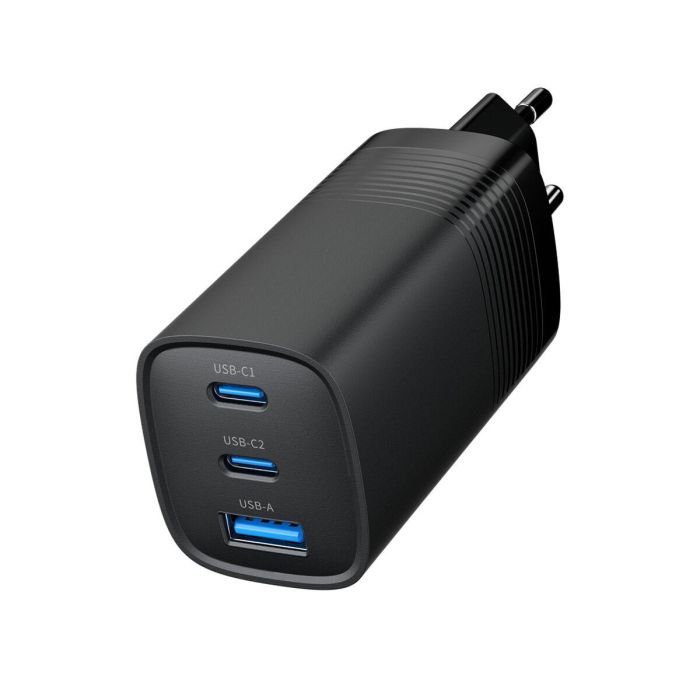 Gembird TA-UC-PDQC65-01-BK Cargador Universal de Pared 65W con Carga Rápida PD/QC 1x USB-A y 2x USB-C Negro 2