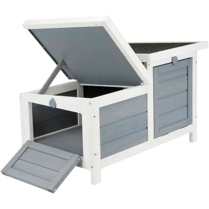 Trixie Habitat Natura Conejos Blanco y Gris 70 x 43 x 45 cm Con dos Entradas 4