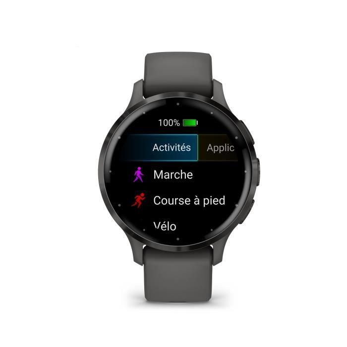 Reloj GPS conectado - GARMIN - Venu 3S - 30,4mm (1.2) - Acero gris, caja gris oscuro y correa de silicona gris oscuro 1 Reloj GPS conectado - GARMIN - Venu 3S - 30,4mm (1.2) - Acero gris, caja gris oscuro y correa de silicona gris oscuro 1