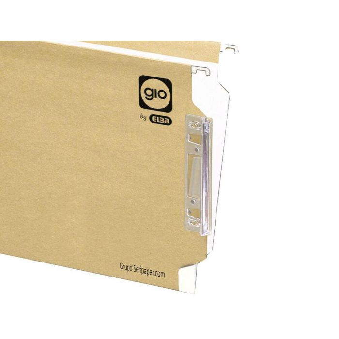 Gio Carpeta Colgante Visor Lateral Arcón Kraft Bicolor Cartulina Folio Con Etiquetas -25U- 1 Gio Carpeta Colgante Visor Lateral Arcón Kraft Bicolor Cartulina Folio Con Etiquetas -25U- 1