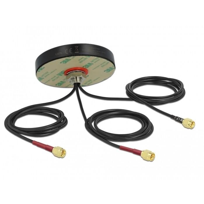 DeLOCK Antena LTE MIMO Dualband WLAN 802.11 ac/ax/a/h/b/g/n 3 x SMA Macho RG-174 1m Montaje Tornillo Exterior Negro IP67 1 DeLOCK Antena LTE MIMO Dualband WLAN 802.11 ac/ax/a/h/b/g/n 3 x SMA Macho RG-174 1m Montaje Tornillo Exterior Negro IP67 1