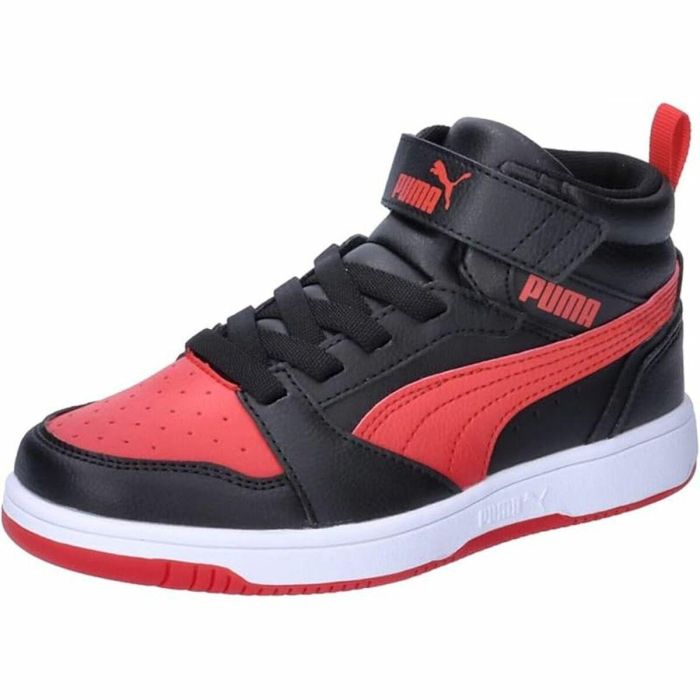 Zapatillas Deportivas Infantiles Puma Rebound V6 Mid Negro Rojo