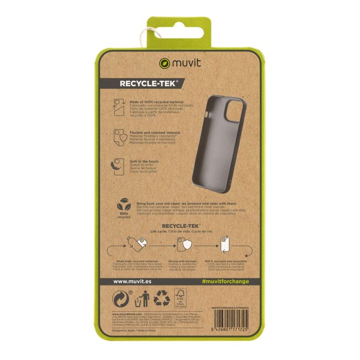 Muvit Funda Recycletek para Apple iPhone 15 - Protección Ecológica con Material Reciclado 5 Muvit Funda Recycletek para Apple iPhone 15 - Protección Ecológica con Material Reciclado 5