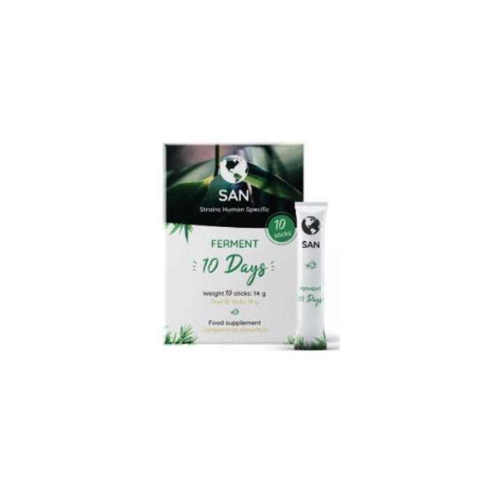 PROBIOTICOS SAN Ferment 10 Days 10Sbrs. Fortifica y Aumenta la Flora Intestinal con 5 Cepas