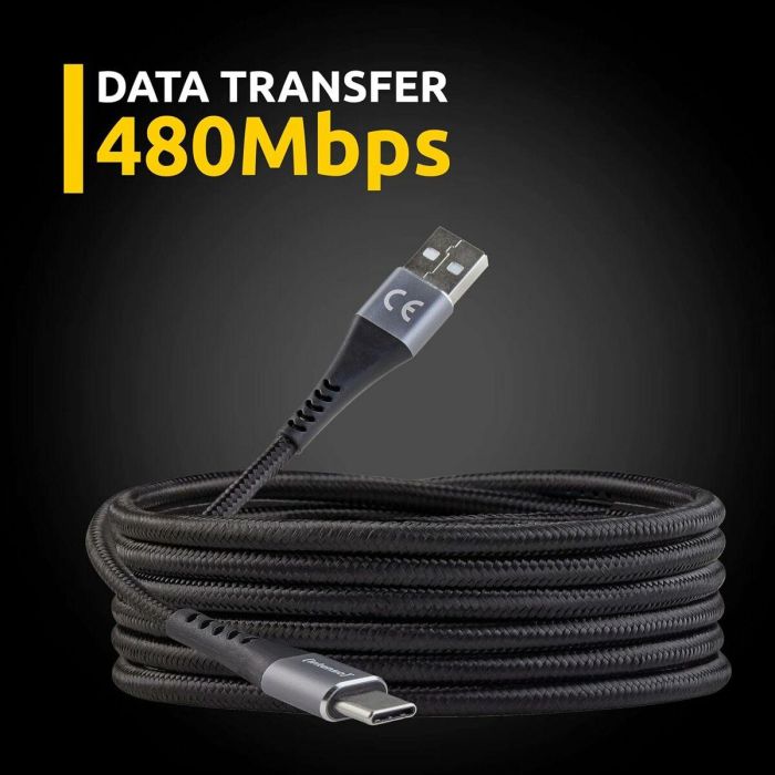 Cable USB A a USB-C INTENSO A315C Negro 1 Cable USB A a USB-C INTENSO A315C Negro 1
