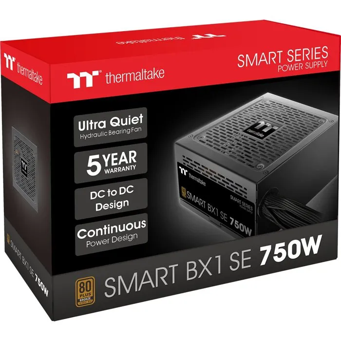 Thermaltake Fuente de Alimentación SMART BX1 SE PC 750W 80 Plus Bronze No Modular - PSSPD0750NNSABE2