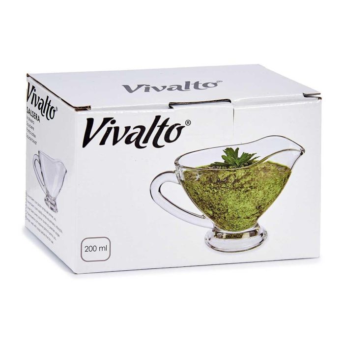 Vivalto Salsera Vidrio Mediana 200 ml Transparente 14.5x9x7 cm (Set de 36)