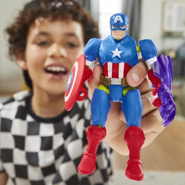 Figura de Capitán América de Marvel Avengers MixMashers para combinar y combinar con accesorios 2