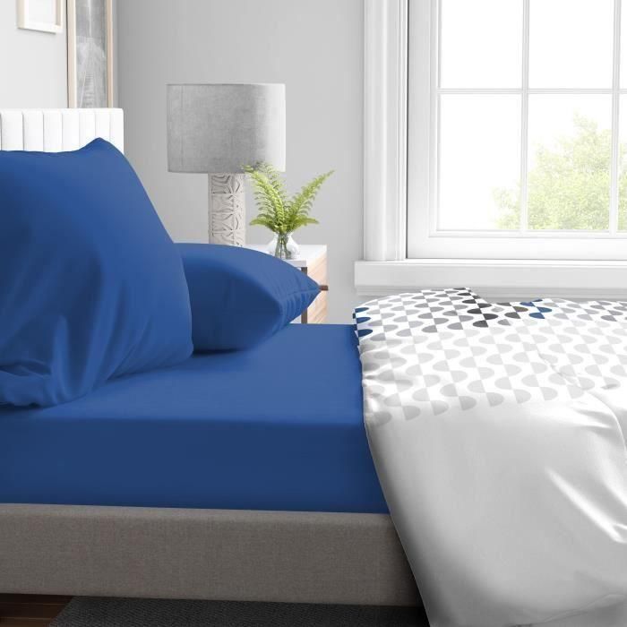 Sábana bajera ajustable - HOME LINGE PASSION - HP71771 - 160 x 200 cm + capó 30 cm - Microfibra - 82 g - Azul 1 Sábana bajera ajustable - HOME LINGE PASSION - HP71771 - 160 x 200 cm + capó 30 cm - Microfibra - 82 g - Azul 1