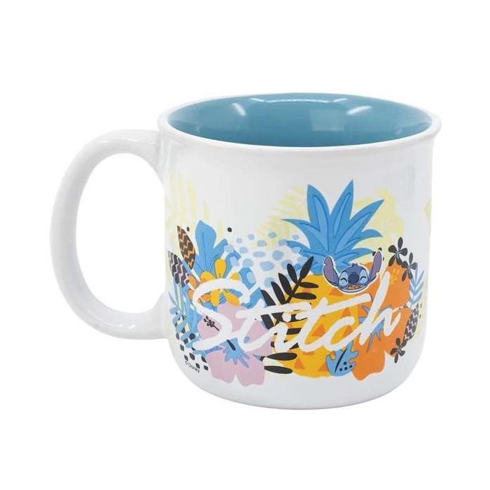 Taza de ceramica stitch palms en caja regalo 400 ml. 2 Taza de ceramica stitch palms en caja regalo 400 ml. 2