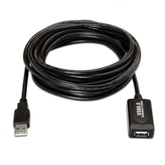 Aisens Cable Extensión USB 2.0 Prolongador con Amplificador, Tipo A Macho a Hembra, 5 Metros, Negro