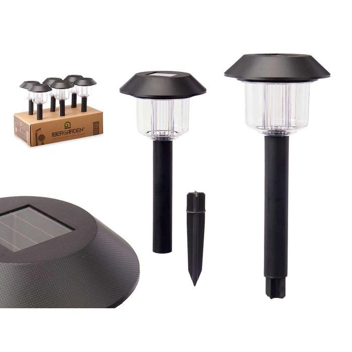 Baliza Solar Negra Ibergarden 12.5x29x12.5 cm, Panel Solar 2V, Incluye Pincho 38 cm (12 Unidades) Baliza Solar Negra Ibergarden 12.5x29x12.5 cm, Panel Solar 2V, Incluye Pincho 38 cm (12 Unidades)