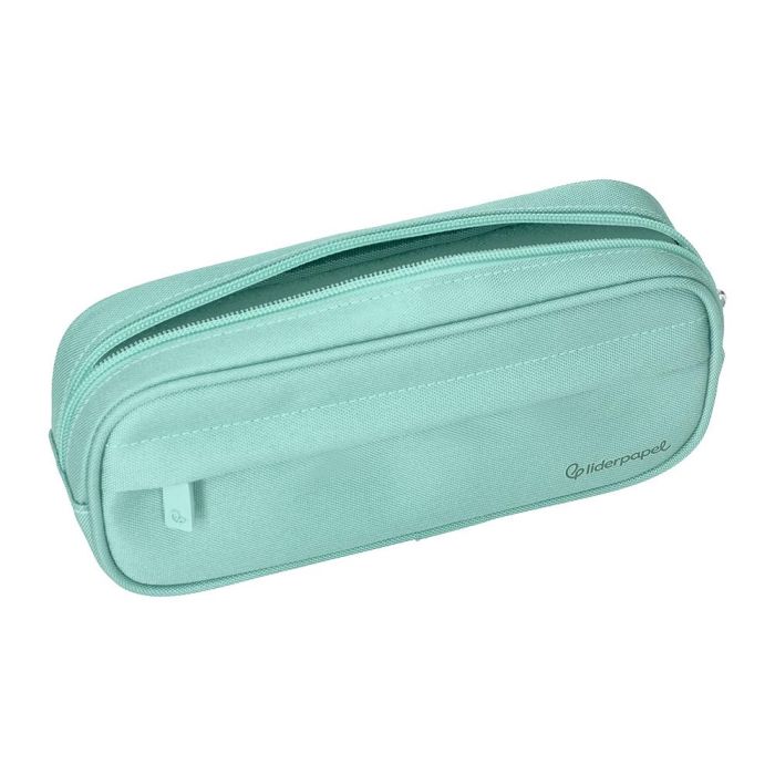 Estuche Portatodo Liderpapel Classic Ovalado 2 Cremalleras Con Bolsillo Delantero 210x90 mm Verde Manzana 7