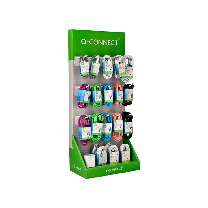 Q-connect Expositor de Mesa para Cables y Cargadores 48 Unidades Surtidas Android iOS 3